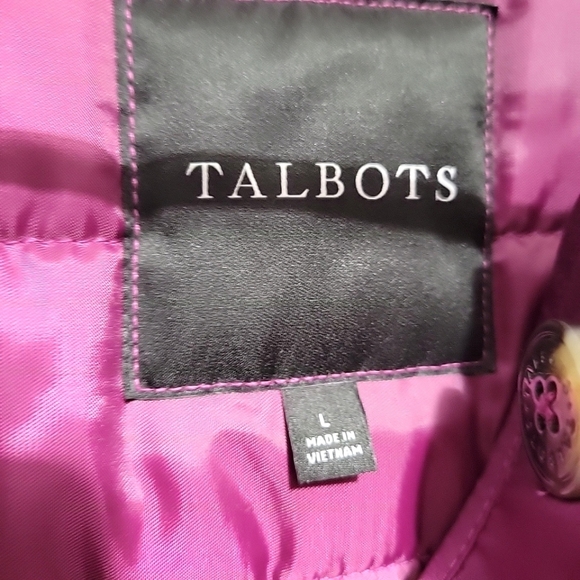 Talbots Quilted Collardless Jacket Size Large New - Picture 8 of 13